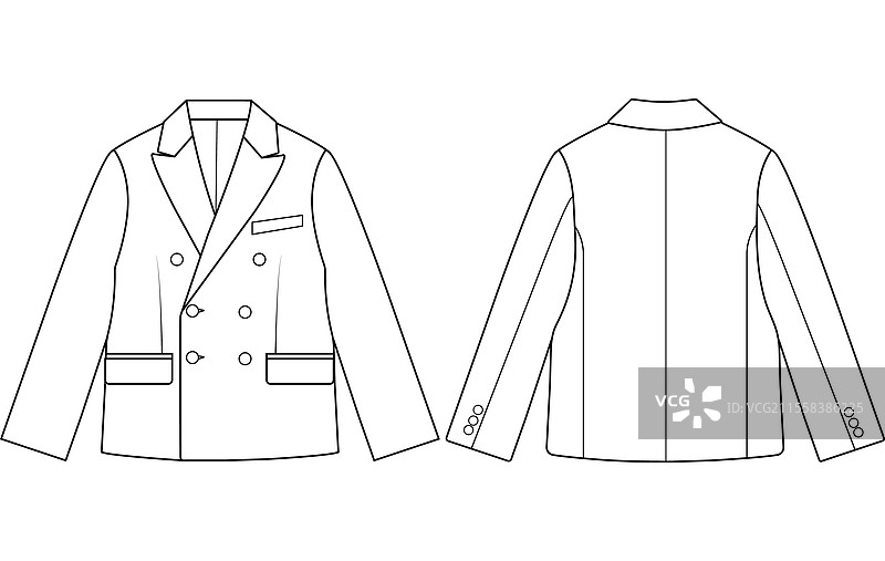 婴儿男孩双排扣西装外套图片素材