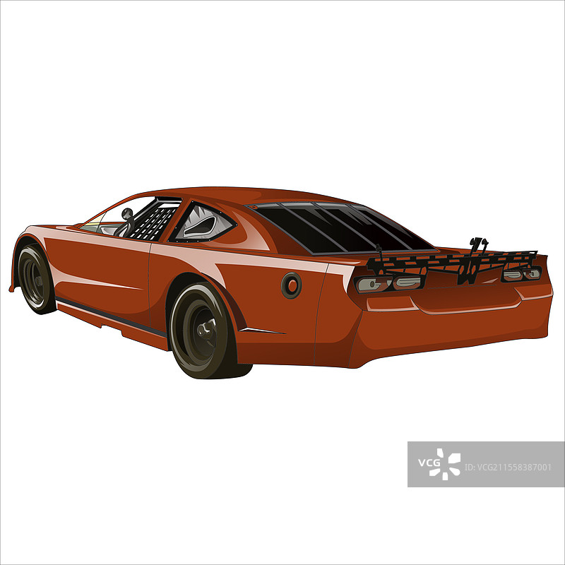 橙色的拖曳赛车，带有灰色条纹图片素材