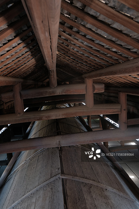 四川内江资中县天主堂，屋顶结构图片素材