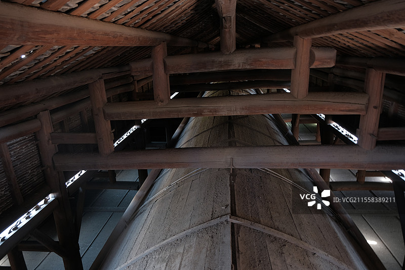 四川内江资中县天主堂，屋顶结构图片素材