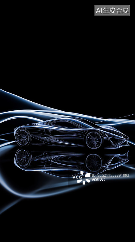 【AI数字艺术】科技感能源汽车背景图片素材