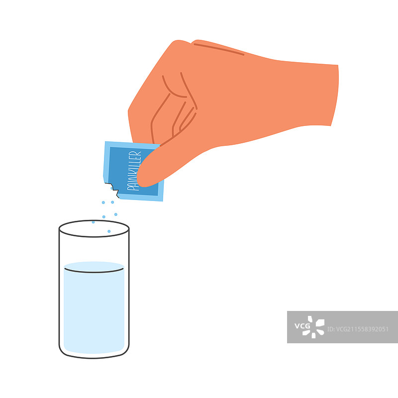 手持粉末包装与飘落的水晶图片素材