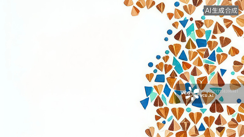 【AI数字艺术】2D卡通居右-荞麦米-手绘荞麦米无麸质主食背景模板、深褐色三角颗粒谷物插画图片素材