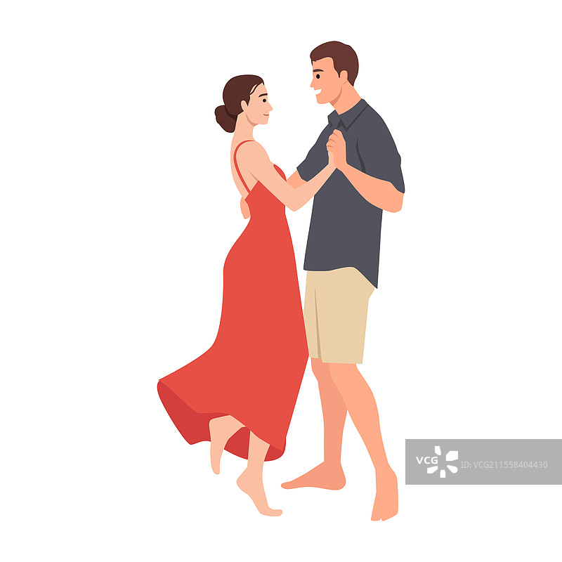 一对情侣优雅地一起跳舞，分享着一个图片素材