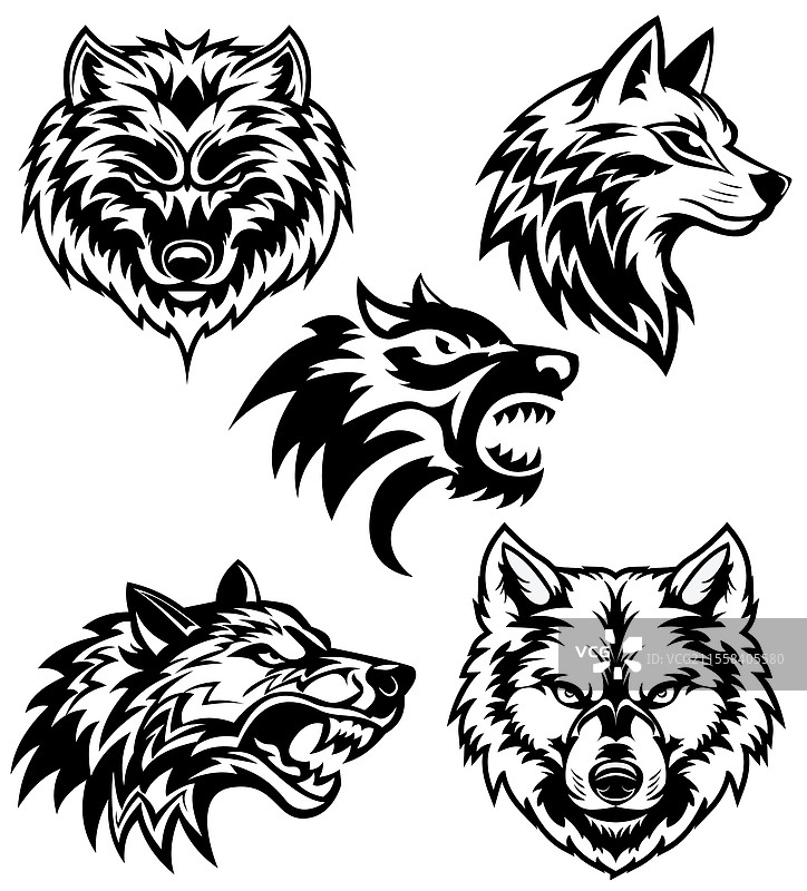 创意独特的狼标志，适合您的企业图片素材
