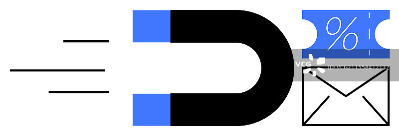 吸引信息和优惠券的磁铁图片素材