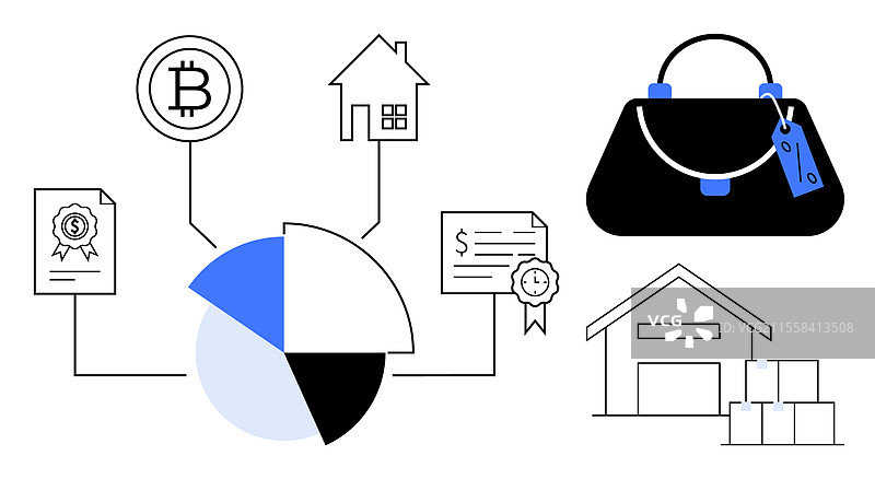 加密房地产的金融概念图片素材