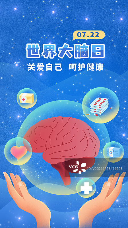 脑健康日世界大脑日脑部健康医疗脑出血预防中风体检图片素材
