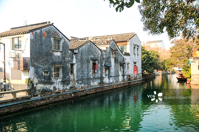 江苏苏州平江路历史文化街区江南水乡小桥流水人家图片素材
