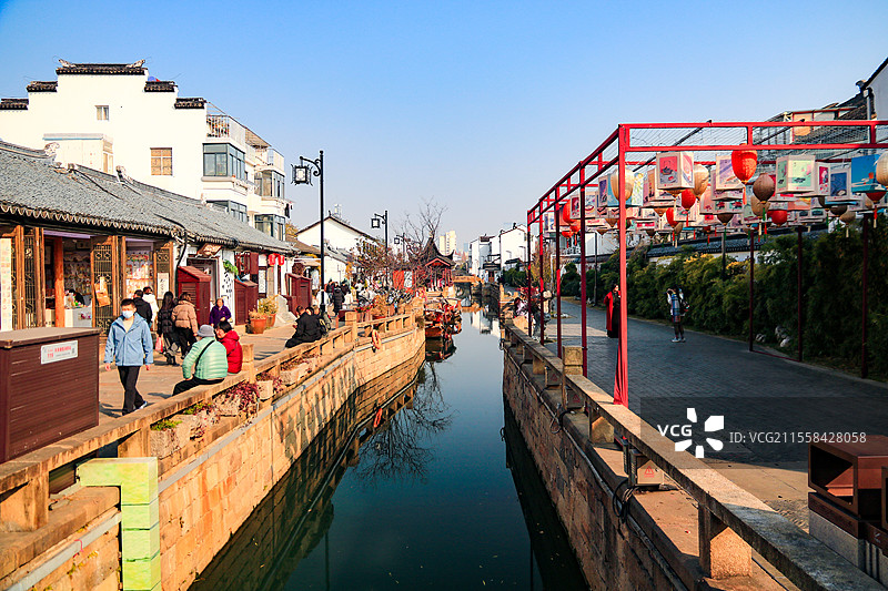 江苏苏州平江路历史文化街区江南水乡小桥流水人家图片素材
