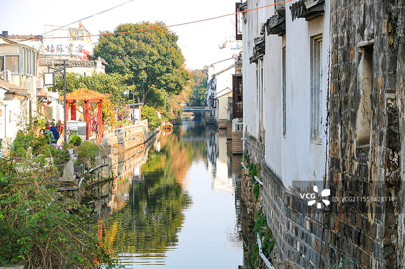 江苏苏州平江路历史文化街区江南水乡小桥流水人家图片素材