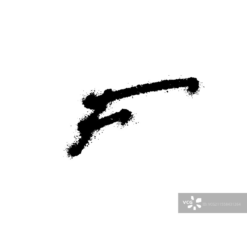 现代涂鸦字母F粗犷logo概念图片素材