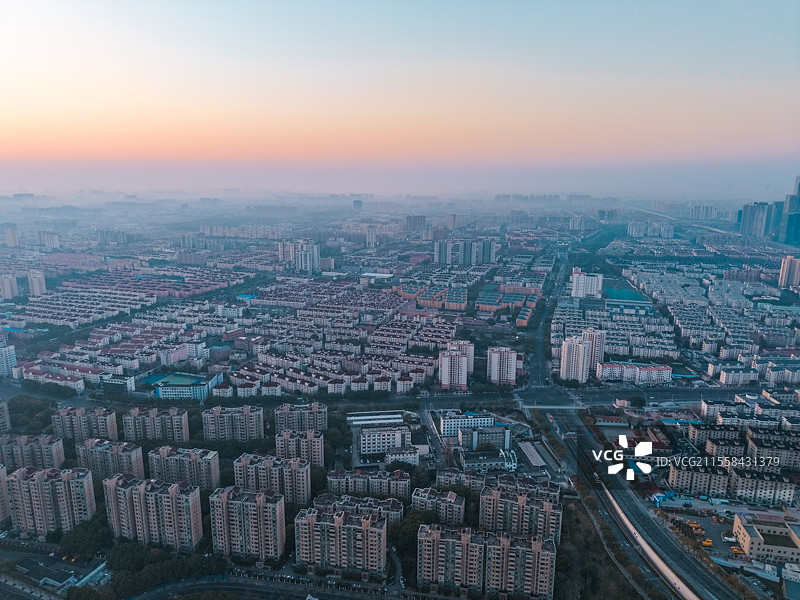 航拍上海浦东新区世博地区城市天际线图片素材