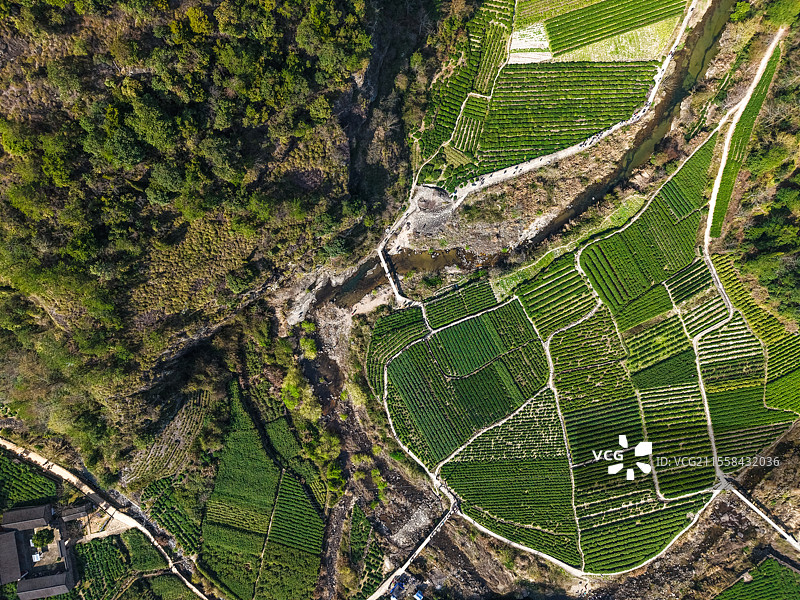 航拍浙江省绍兴市新昌县安山古道图片素材