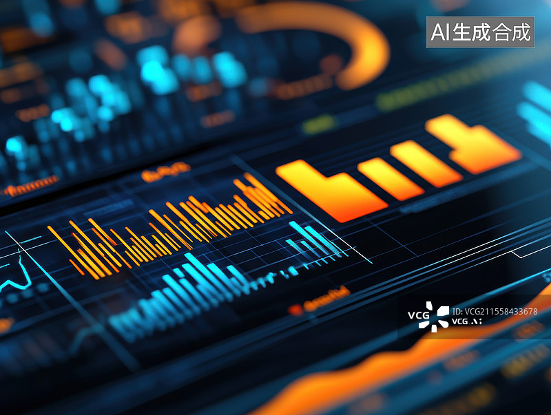 【AI数字艺术】数据分析图表界面图片素材