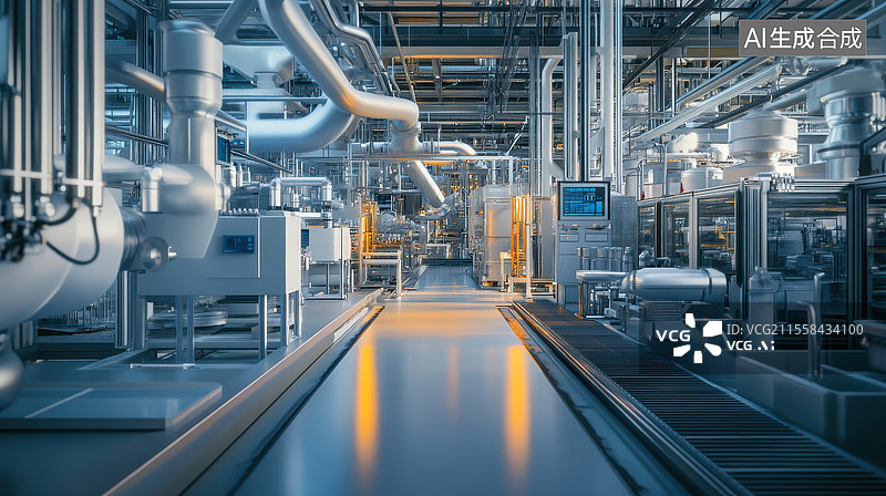 【AI数字艺术】现代化工业生产线图片素材