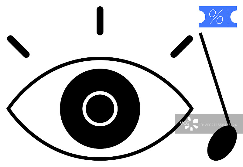 带有百分比标签的风格化眼睛挂钩图片素材