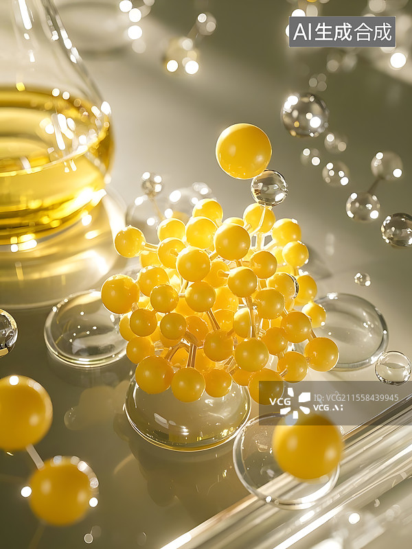 【AI数字艺术】富勒醇分子结构图片素材