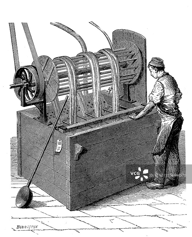 19世纪染色机插图图片素材