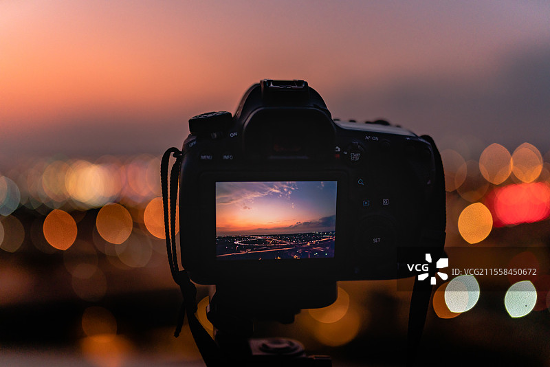 上海携程顶楼日落图片素材