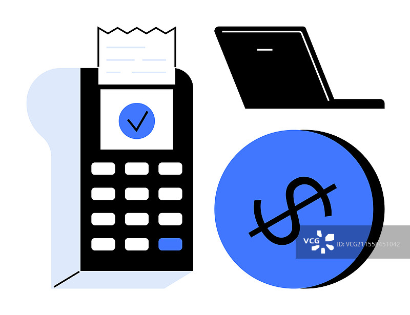 数字交易概念与支付终端图片素材