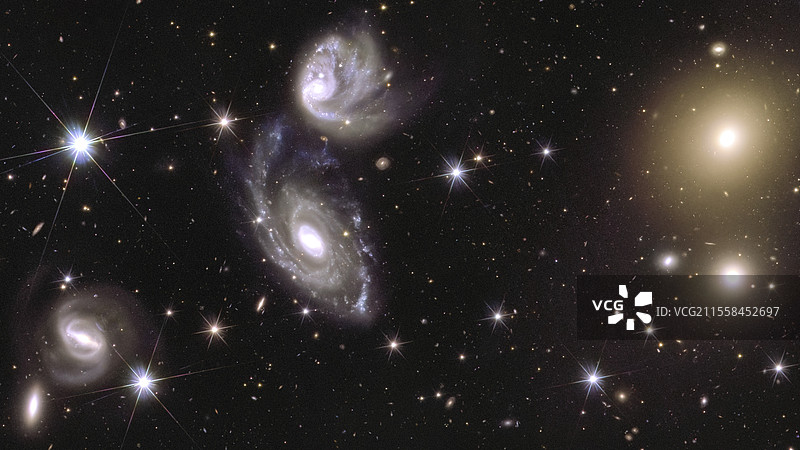相互作用的星系，欧几里得图像图片素材