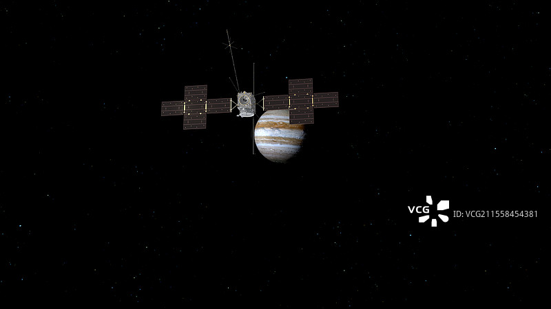 围绕木星轨道飞行的JUICE航天器插图图片素材