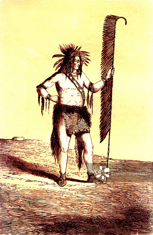 19世纪的奇佩瓦酋长插图图片素材