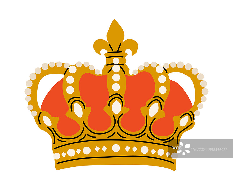 红色金色的皇家皇冠，镶嵌着许多宝石图片素材