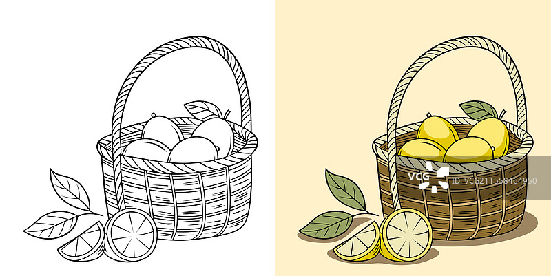 篮子里的柠檬图片素材