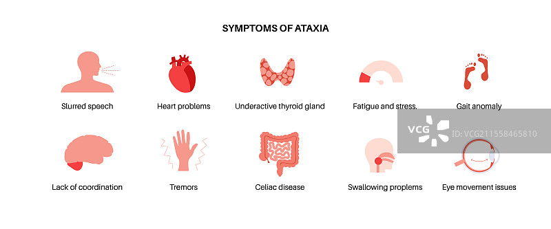 小脑共济失调症，概念插图图片素材