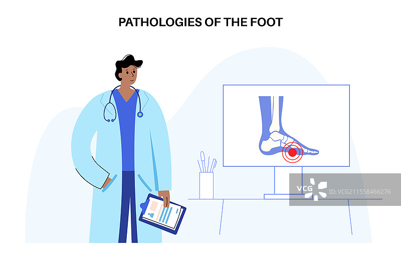 足病医生咨询，概念插图图片素材