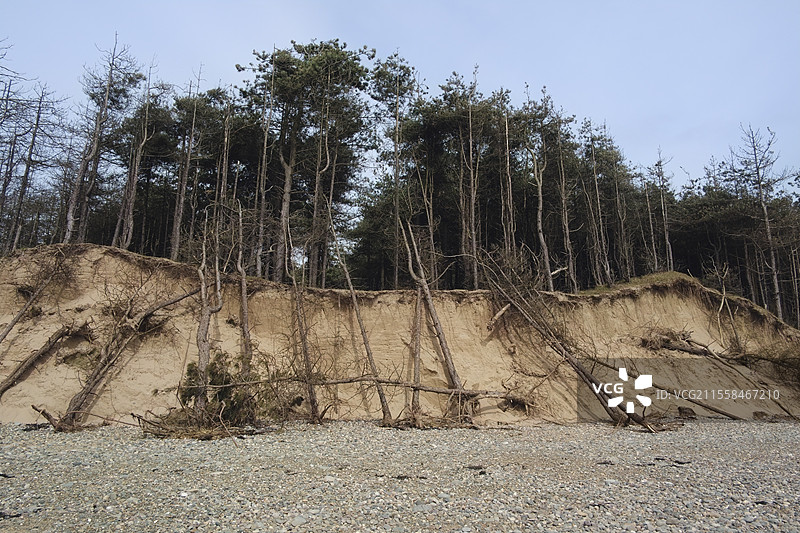 威尔士安格尔西的海岸侵蚀图片素材