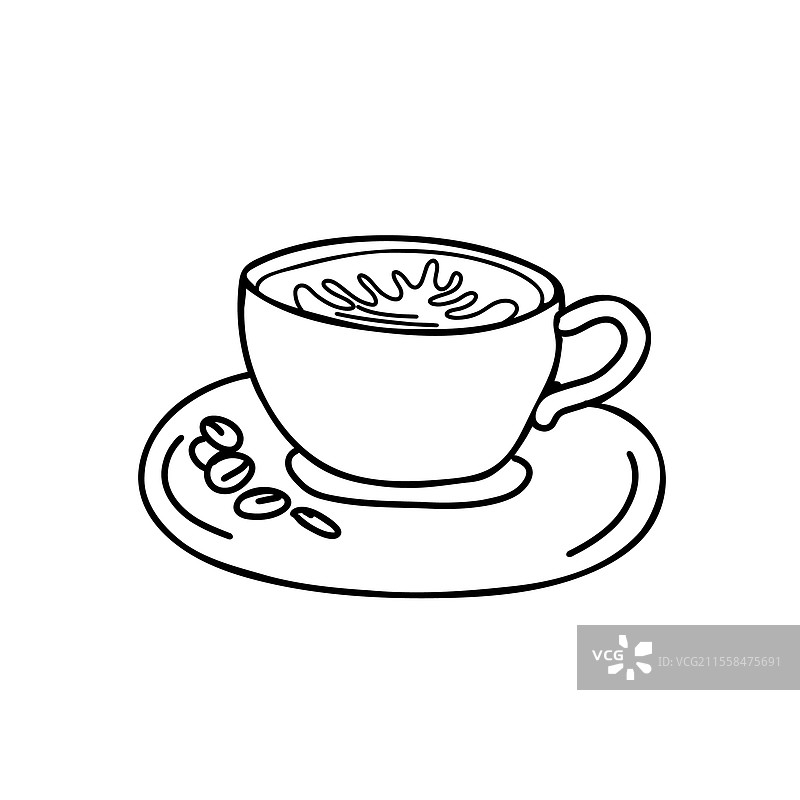 孤立在白色背景上的卡布奇诺咖啡杯图片素材