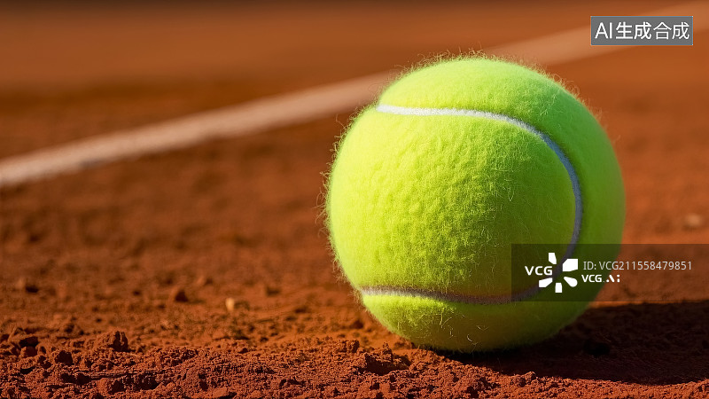 【AI数字艺术】网球特写 红土场地 网球运动 运动员 体育竞技比赛图片素材