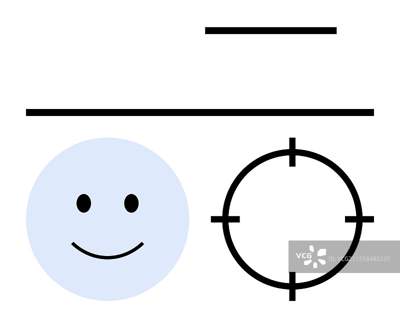 快乐的面孔和带有水平线的靶子图片素材