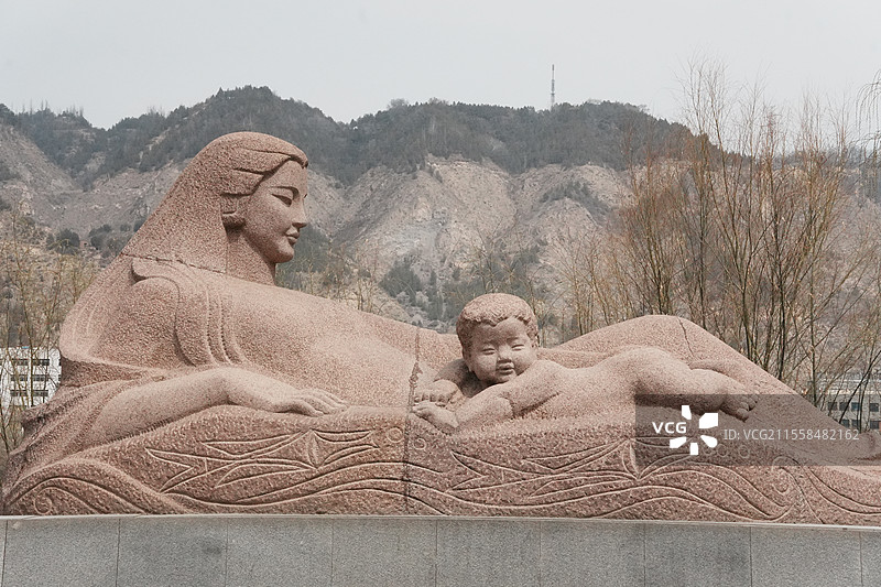 兰州黄河雕塑长廊图片素材