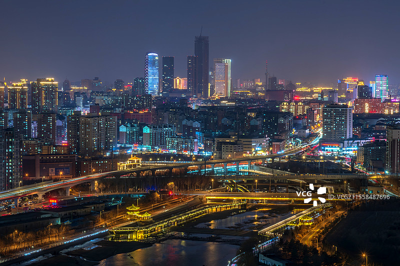 长春城市夜景图片素材