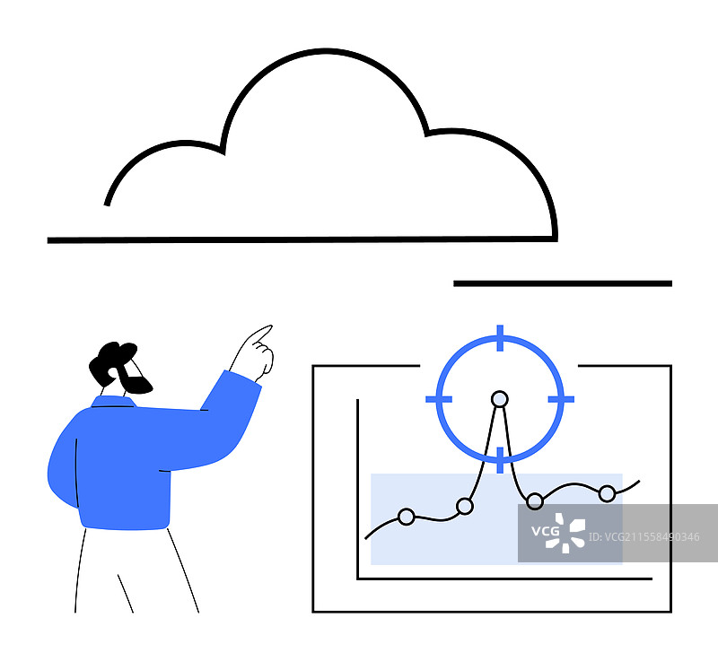 数据分析师解读带有云同步的图表图片素材