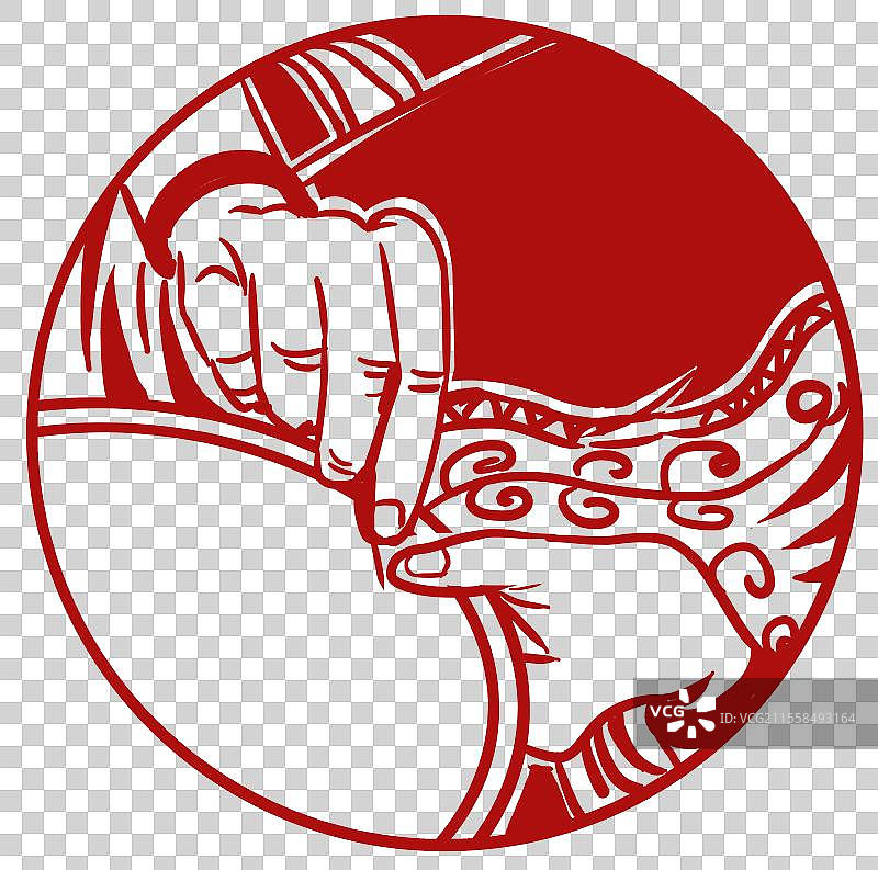 中国风新中式中华传统文化国潮国粹非物质文化遗产剪纸剪影民间艺人才艺刺绣元素资讯插画图片素材