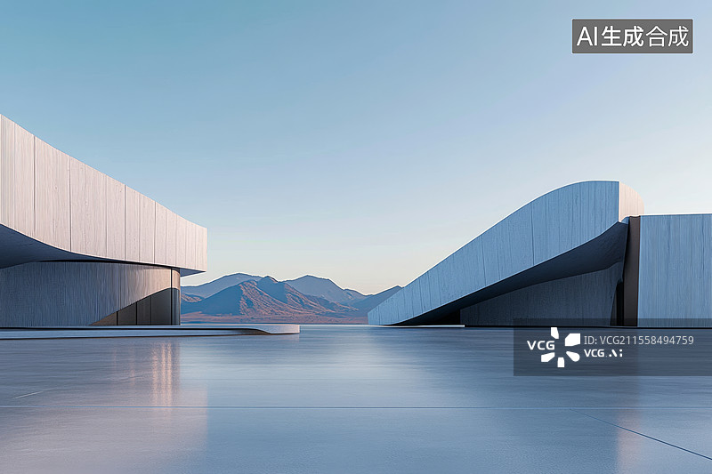 【AI数字艺术】海边现代简约建筑图片素材