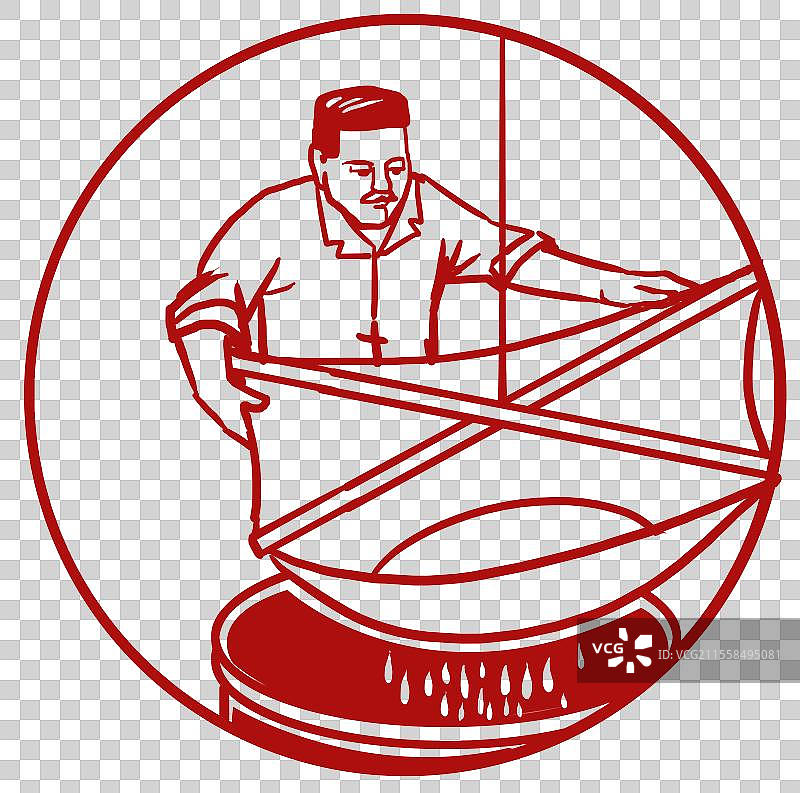 中国风新中式中华传统文化国潮国粹非物质文化遗产剪纸剪影民间艺人才艺食品磨豆浆元素资讯插画图片素材