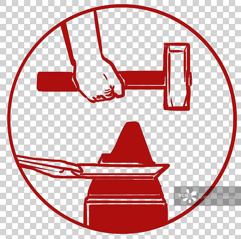 中国风新中式中华传统文化国潮国粹非物质文化遗产剪纸剪影民间艺人才艺打铁元素资讯插画图片素材