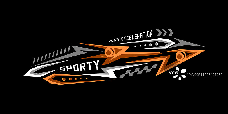 运动赛车抽象贴纸乙烯基贴花图片素材
