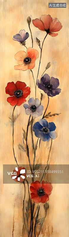 【AI数字艺术】花朵 纹样 纺织图片素材