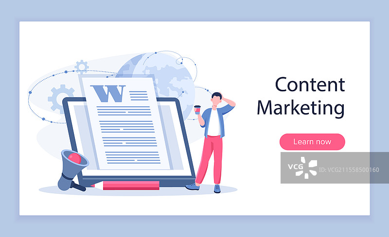 手持扩音器的内容营销海报男士图片素材