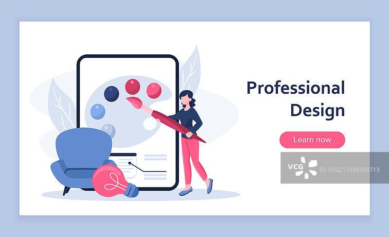 工业设计师海报，手持画笔的女性图片素材