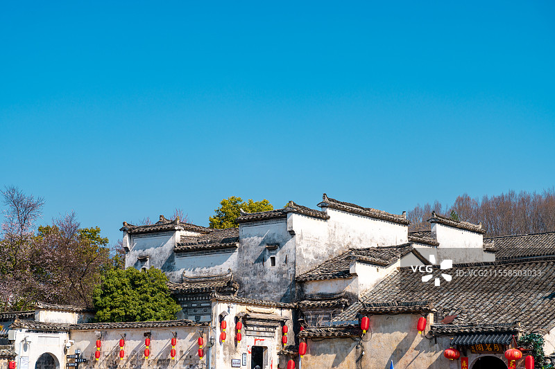 安徽黄山宏村徽派建筑马头墙图片素材