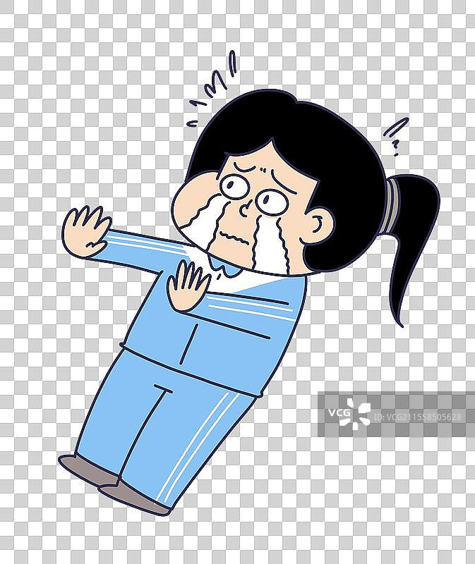 哭泣的穿校服女学生图片素材
