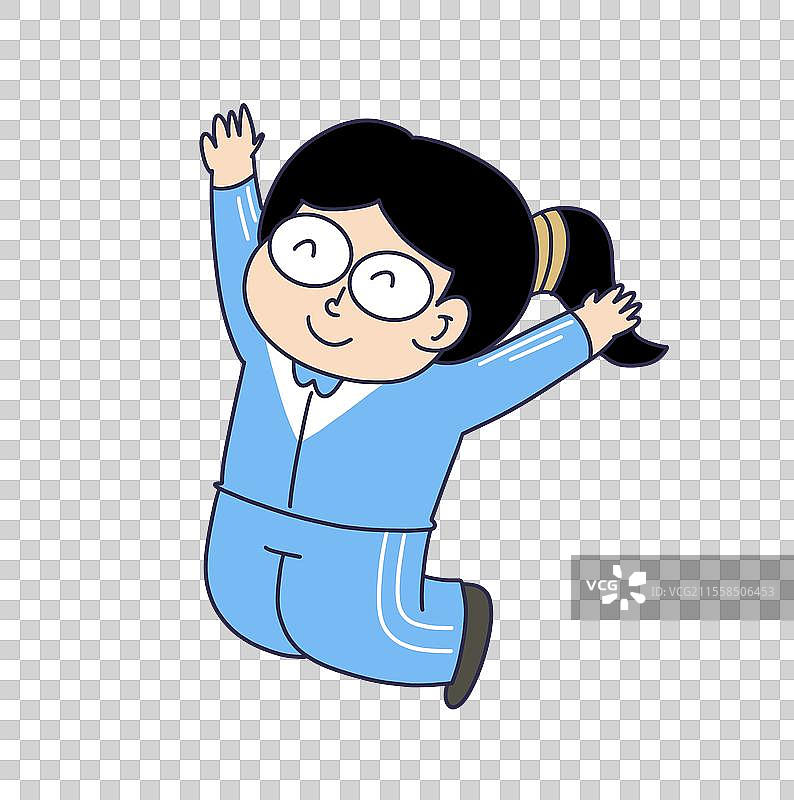快乐兴奋的女学生图片素材